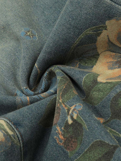 Revelse™ Floral Print Denim Carpenter Jeans