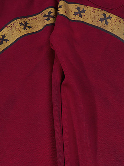 Full view of casual sweatpants with crest graphic