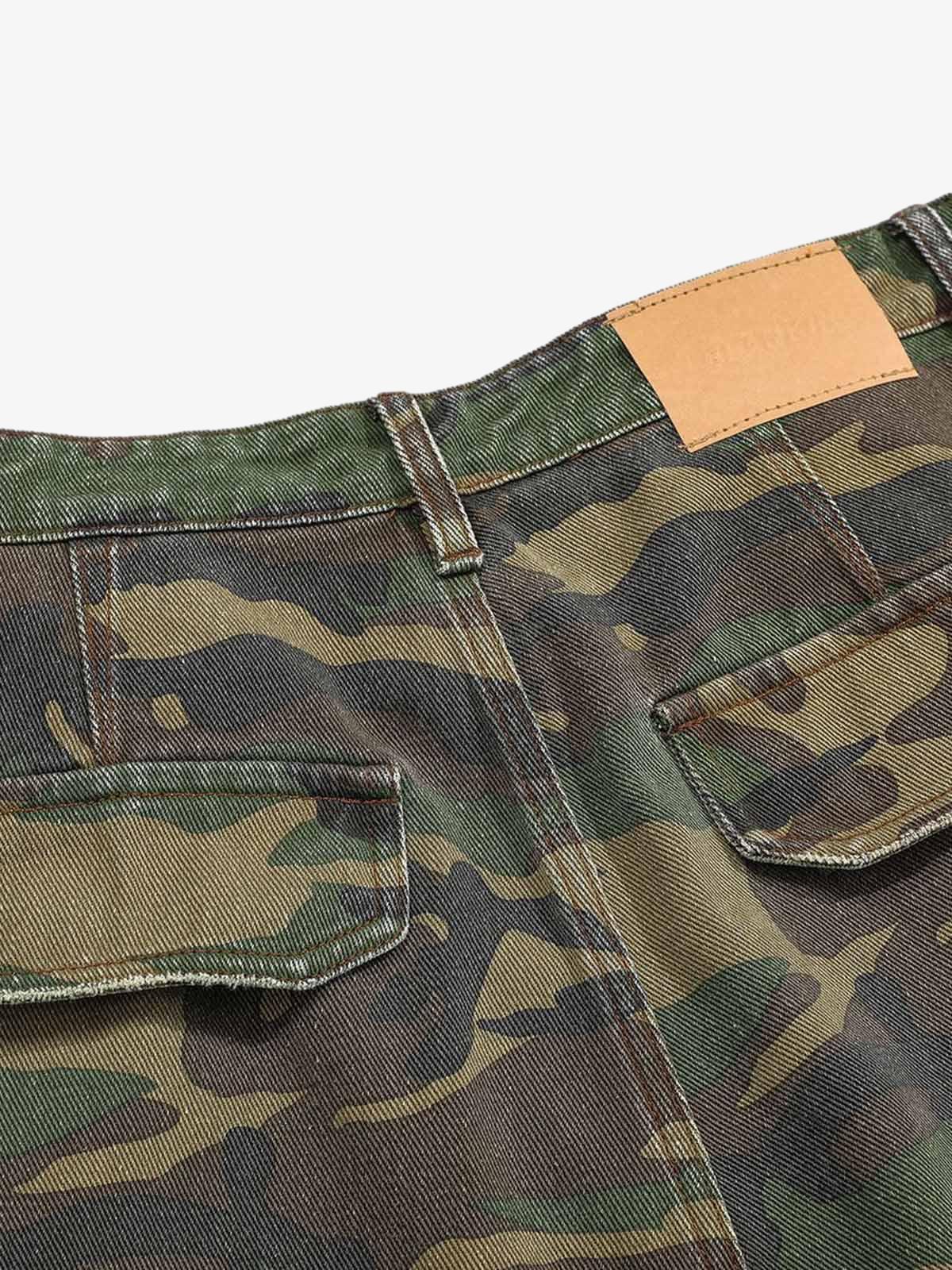Revelse™ Woven Ripped Camouflage Cargo Baggy Pants
