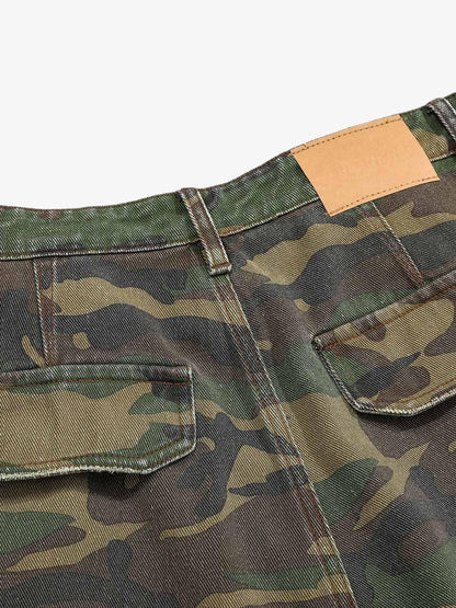 Revelse™ Woven Ripped Camouflage Cargo Baggy Pants
