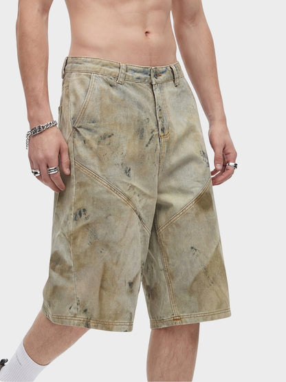 Revelse™ Cotton Washed Denim Capri Jorts Light Coffee