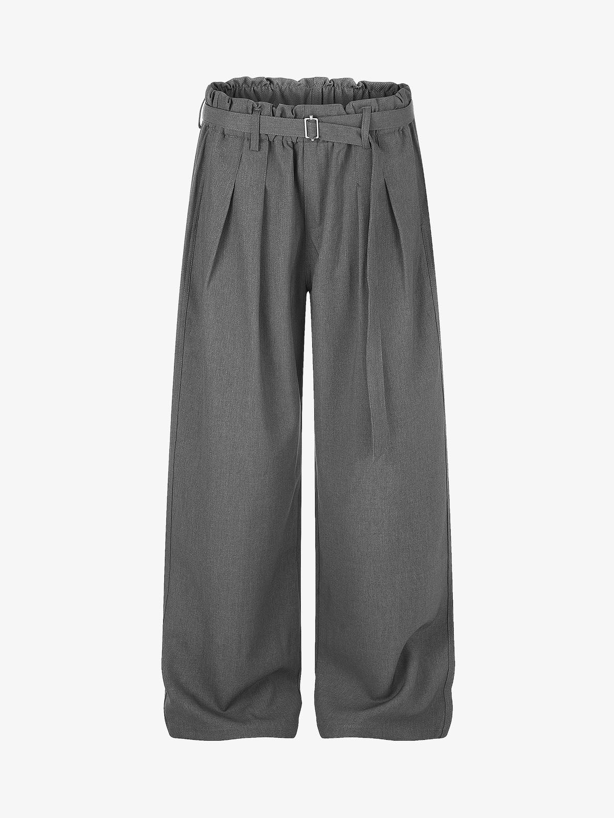Wide-Leg Printed Casual Trousers With Elastic Waistband