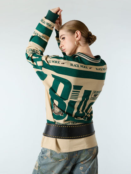 Revelse™ Retro Typography Printed Polo Shirt