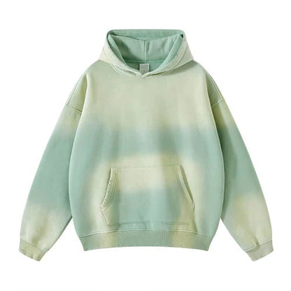 Unisex Acid Wash Gradient Distressed Oversized Hoodie