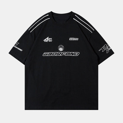 Revelse™ Oversized Varsity Racing Graphic T-Shirt