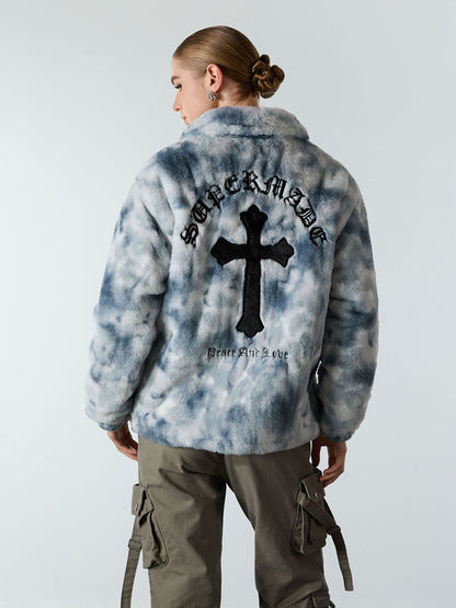 Revelse™ Heavy-Duty Faux Lambswool Tie-Dye Urban Jacket