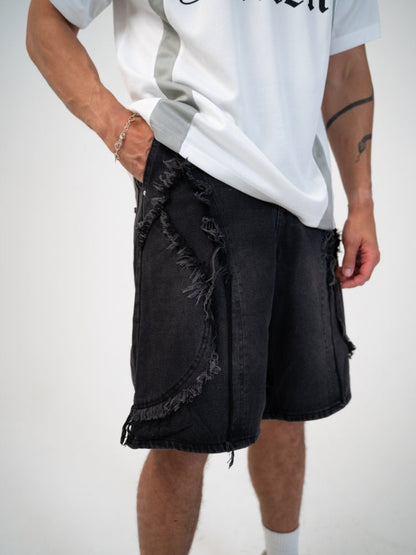 Revelse™ Distressed Embroidered Denim Jorts