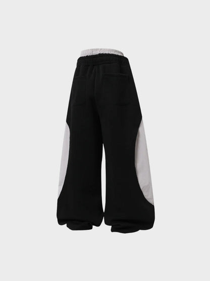 Revelse™ Wide-Leg Cotton Joggers with Side Stripe Panels