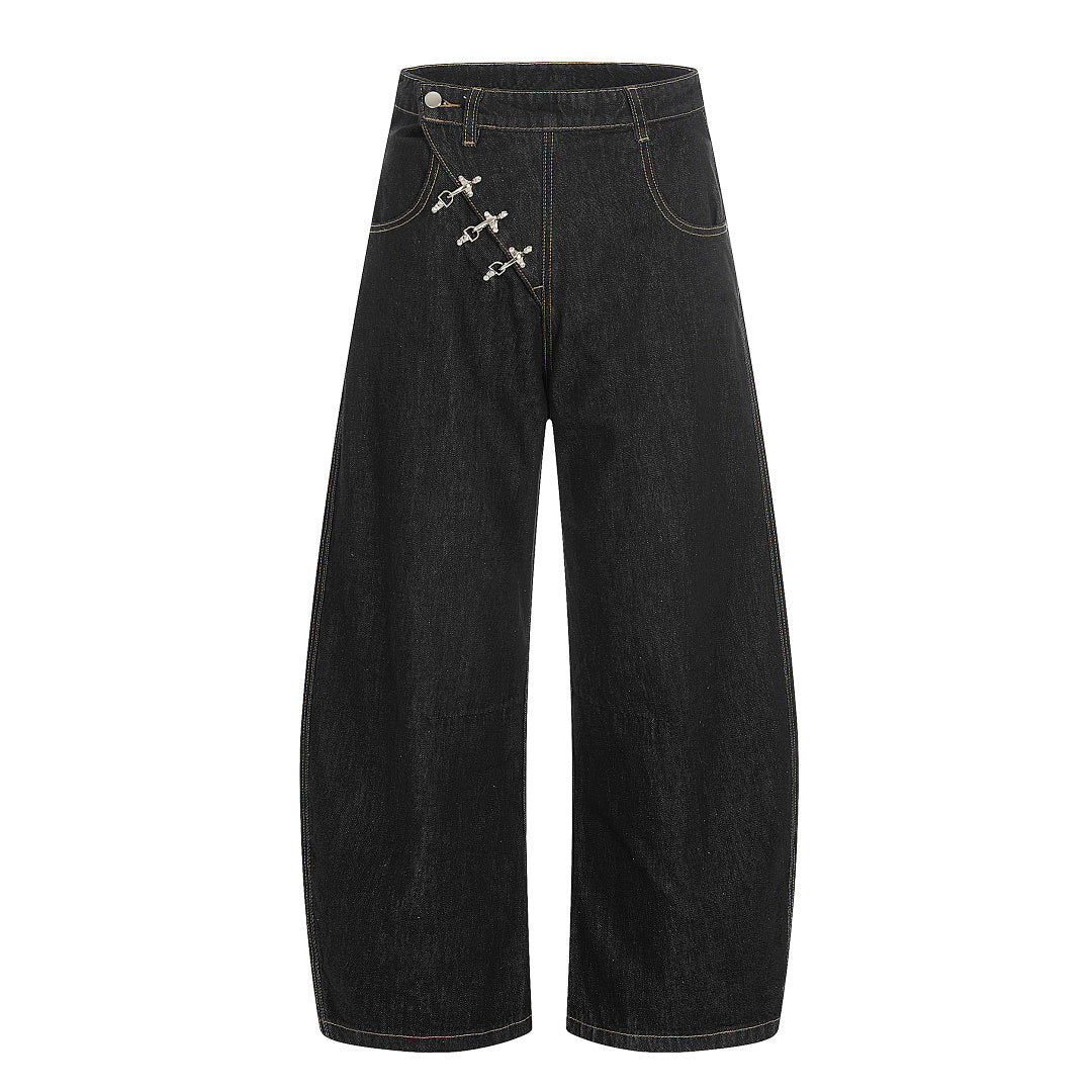Baggy Jeans With Metal Fireman Clasps