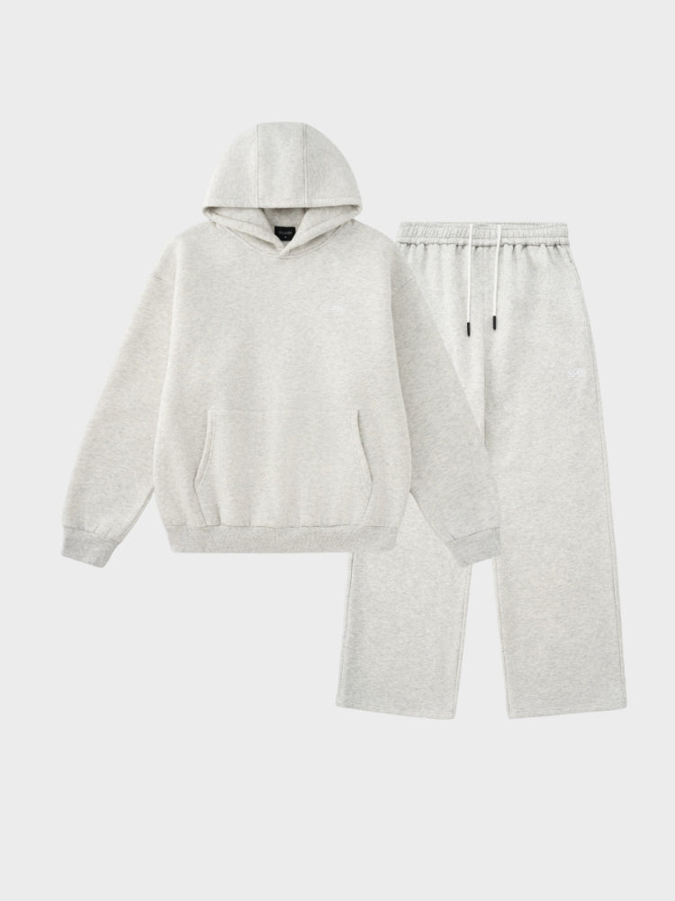 Revelse™ Oversized Cotton Blend Tracksuit Set Light Grey