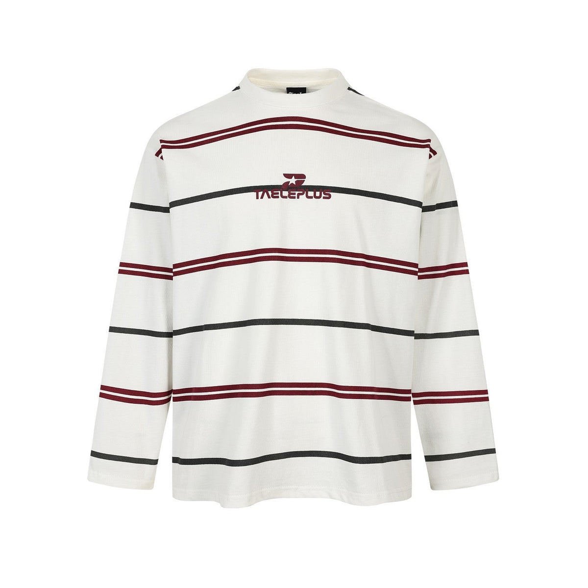 Oversized Striped Mock Neck Shirt