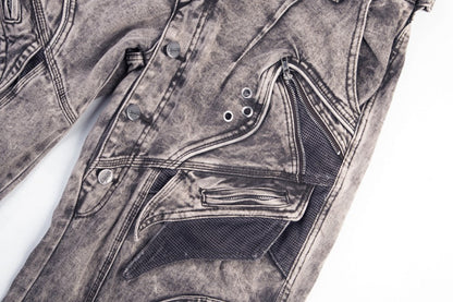 Back view of wide leg jeans with a clean denim finish