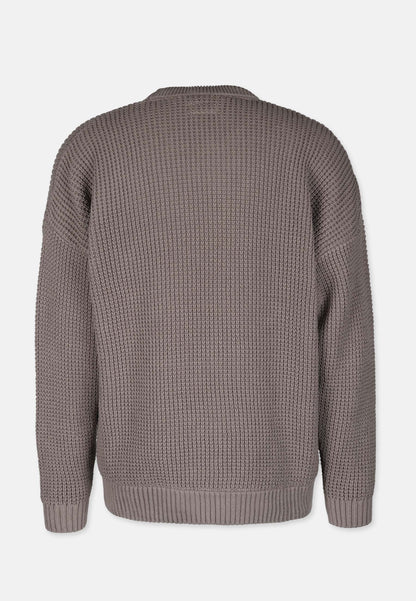 Revelse™ Boxy Waffle Knit Organic Cotton Sweater Mud