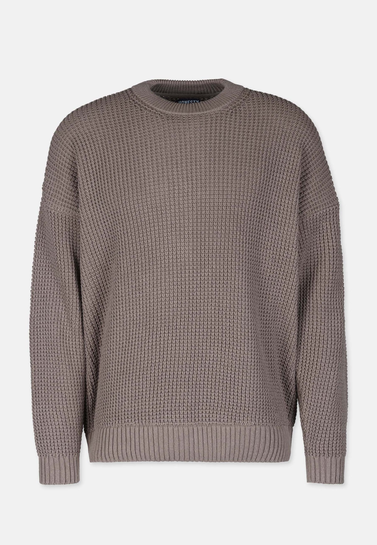 Revelse™ Boxy Waffle Knit Organic Cotton Sweater Mud