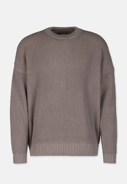Revelse™ Boxy Waffle Knit Organic Cotton Sweater Mud