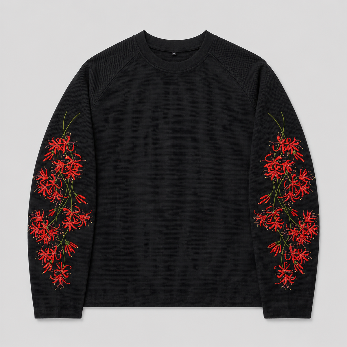 Revelse™ Embroidered Floral Longsleeve Shirt Red
