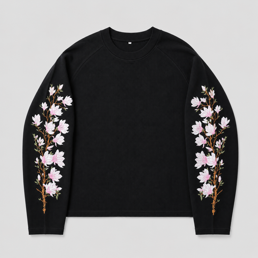 Revelse™ Embroidered Pink Blossom Longsleeve Top