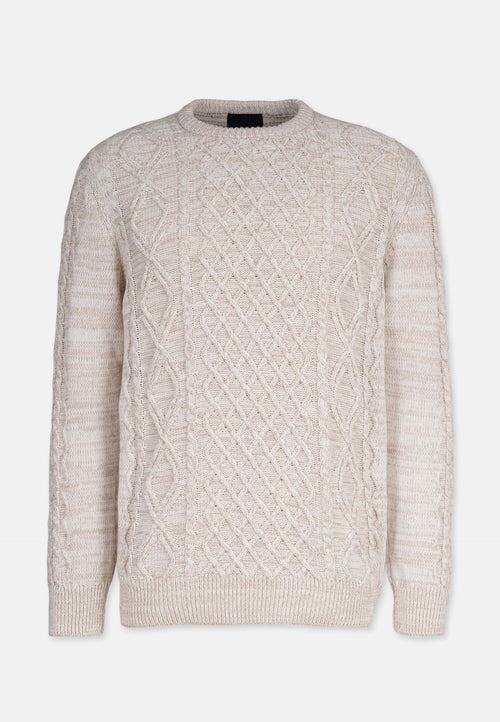 Revelse™ Organic Cotton Cable Knit Sweater Beige