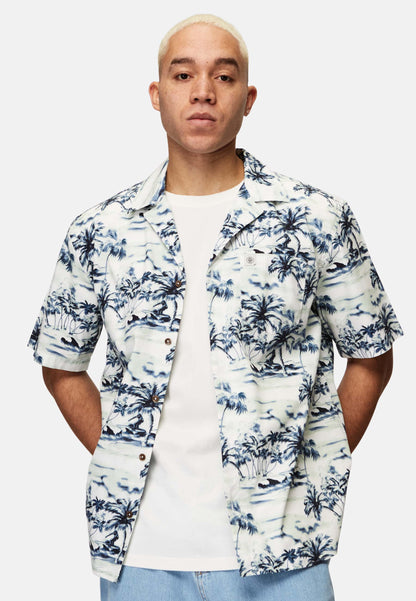 Revelse™ Organic Cotton Loose Fit Short Sleeve Shirt Blue