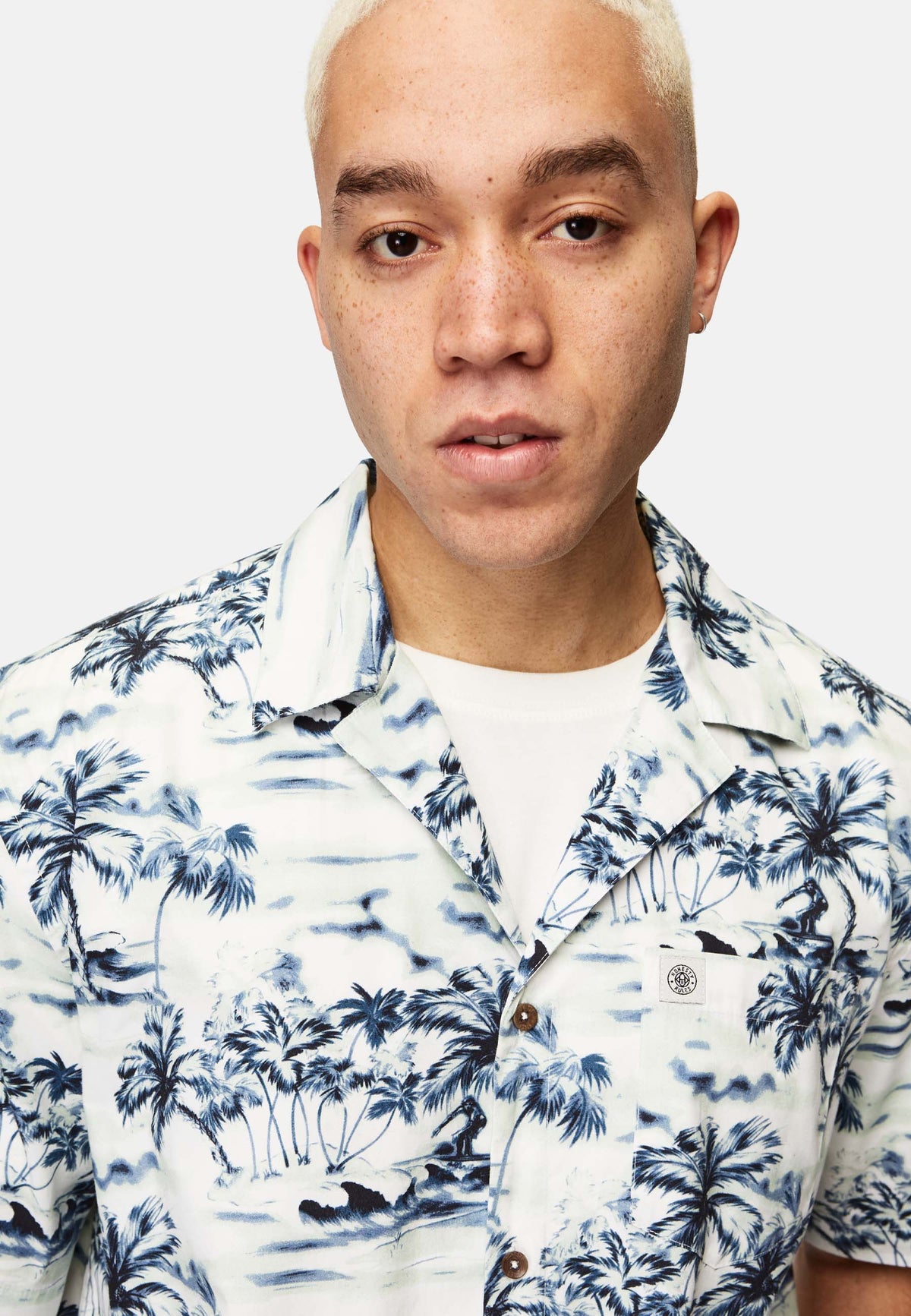 Revelse™ Organic Cotton Loose Fit Short Sleeve Shirt Blue