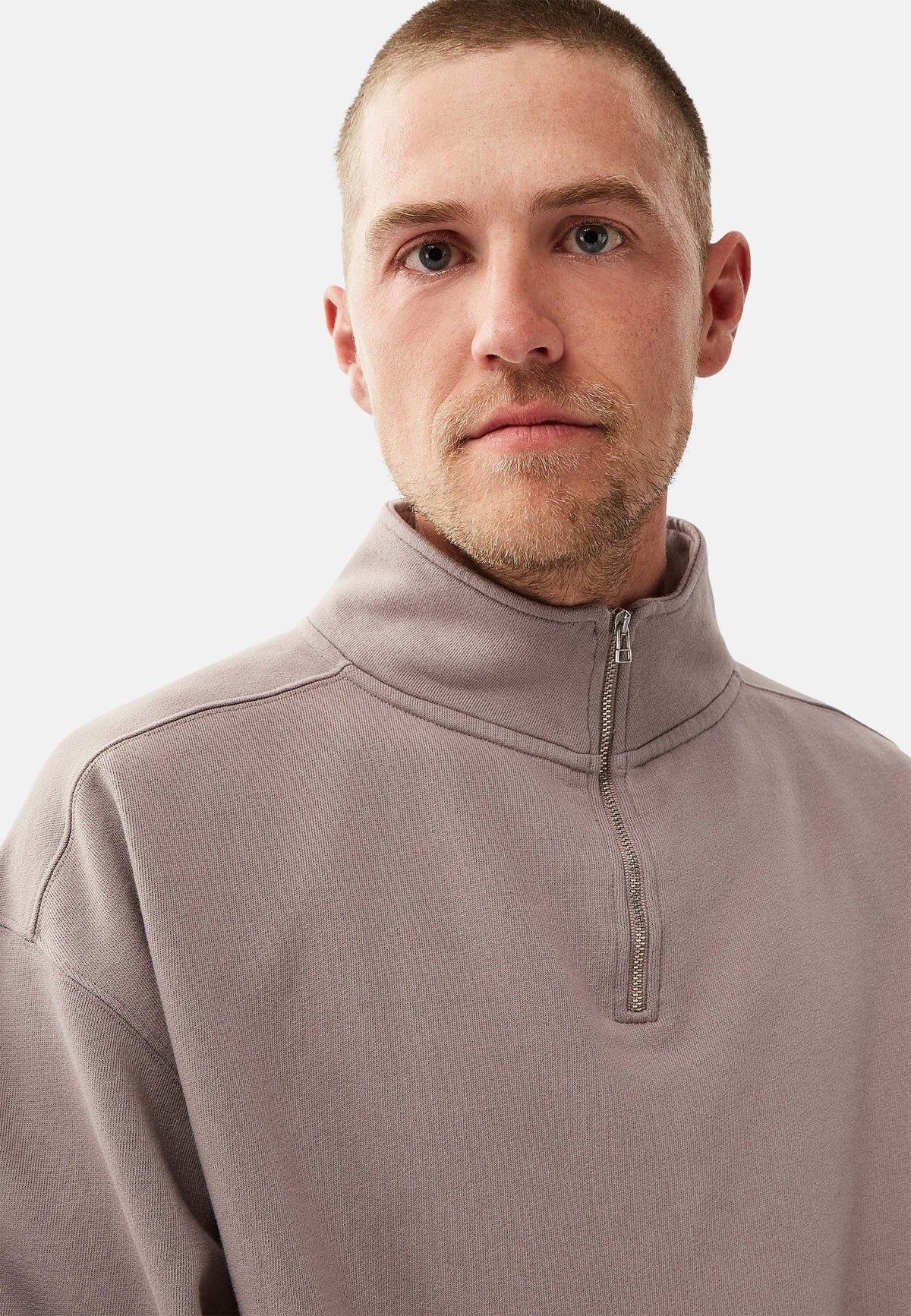 Revelse™ Organic Cotton Quarter Zip Sweatshirt Mud