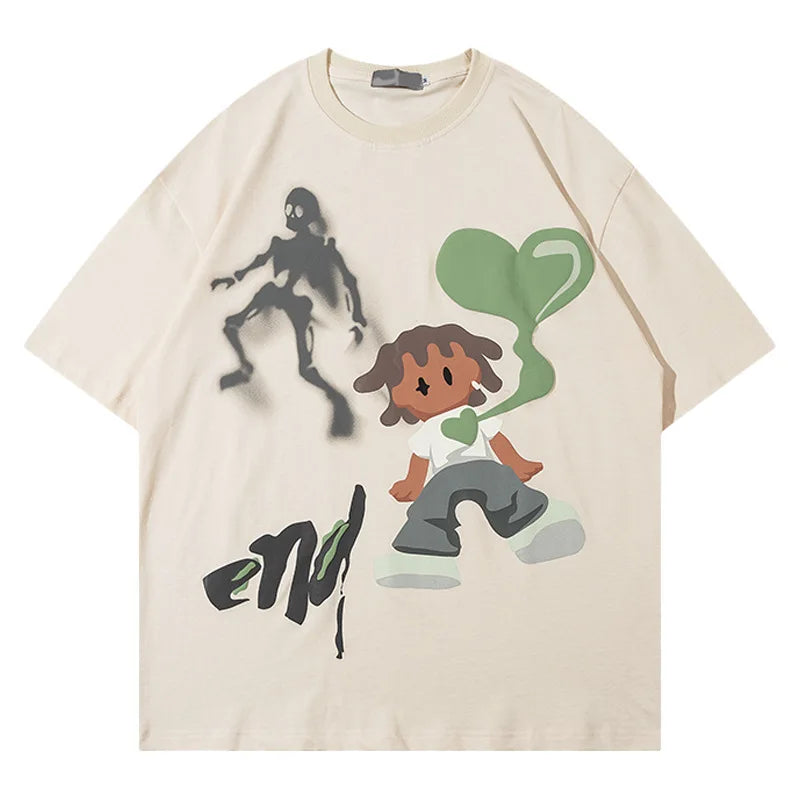 Revelse™ Oversized Graffiti Print T-Shirt