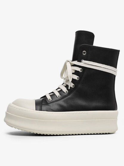 Platform High Top Sneakers With Side Zip