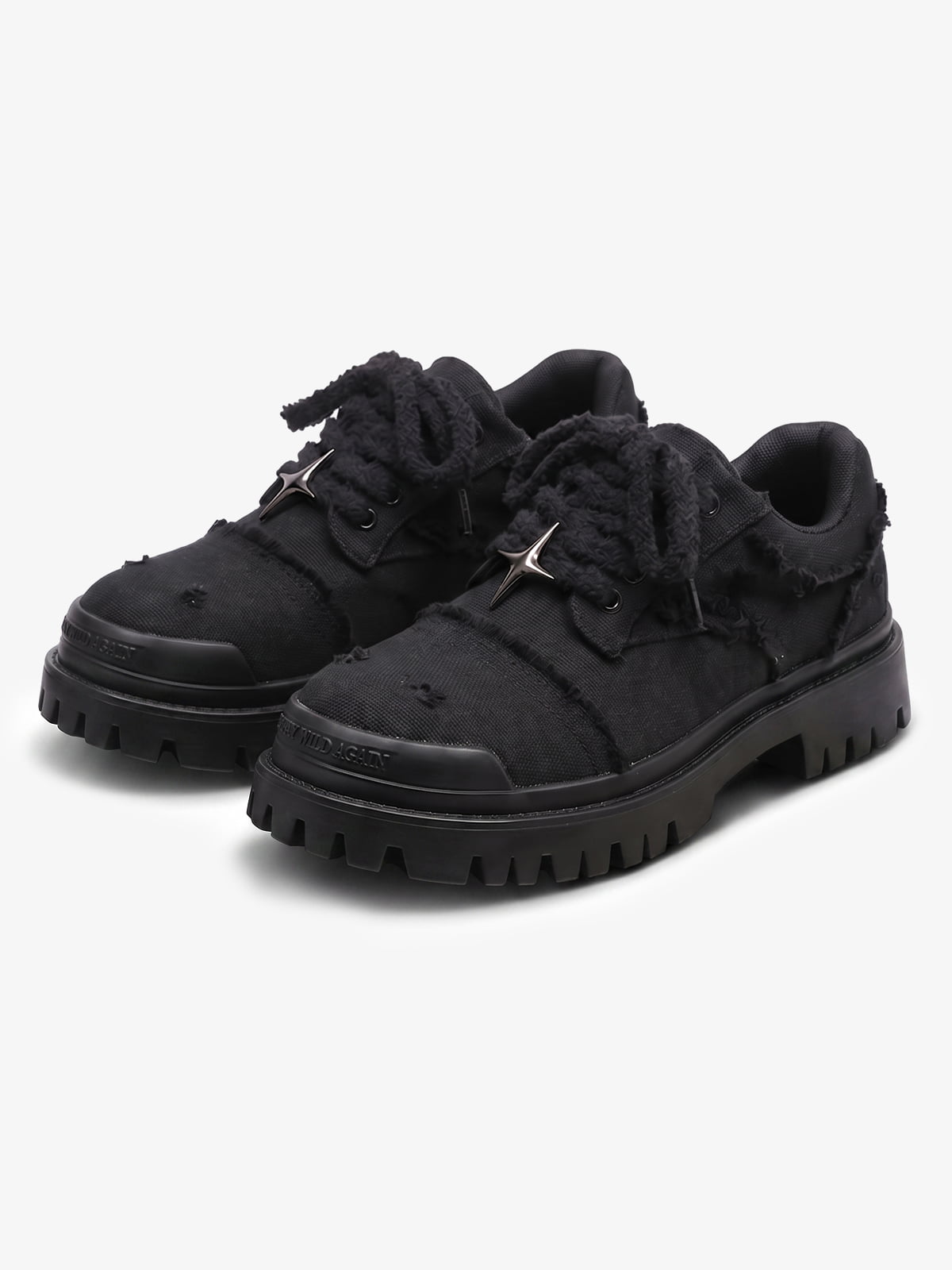 Chunky Denim Trainers With Star Details