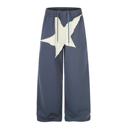 Oversized Star Appliqué Wide Leg Joggers