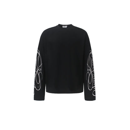 Leopard Print Embroidered Long Sleeve Sweatshirt