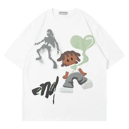 Revelse™ Oversized Graffiti Print T-Shirt