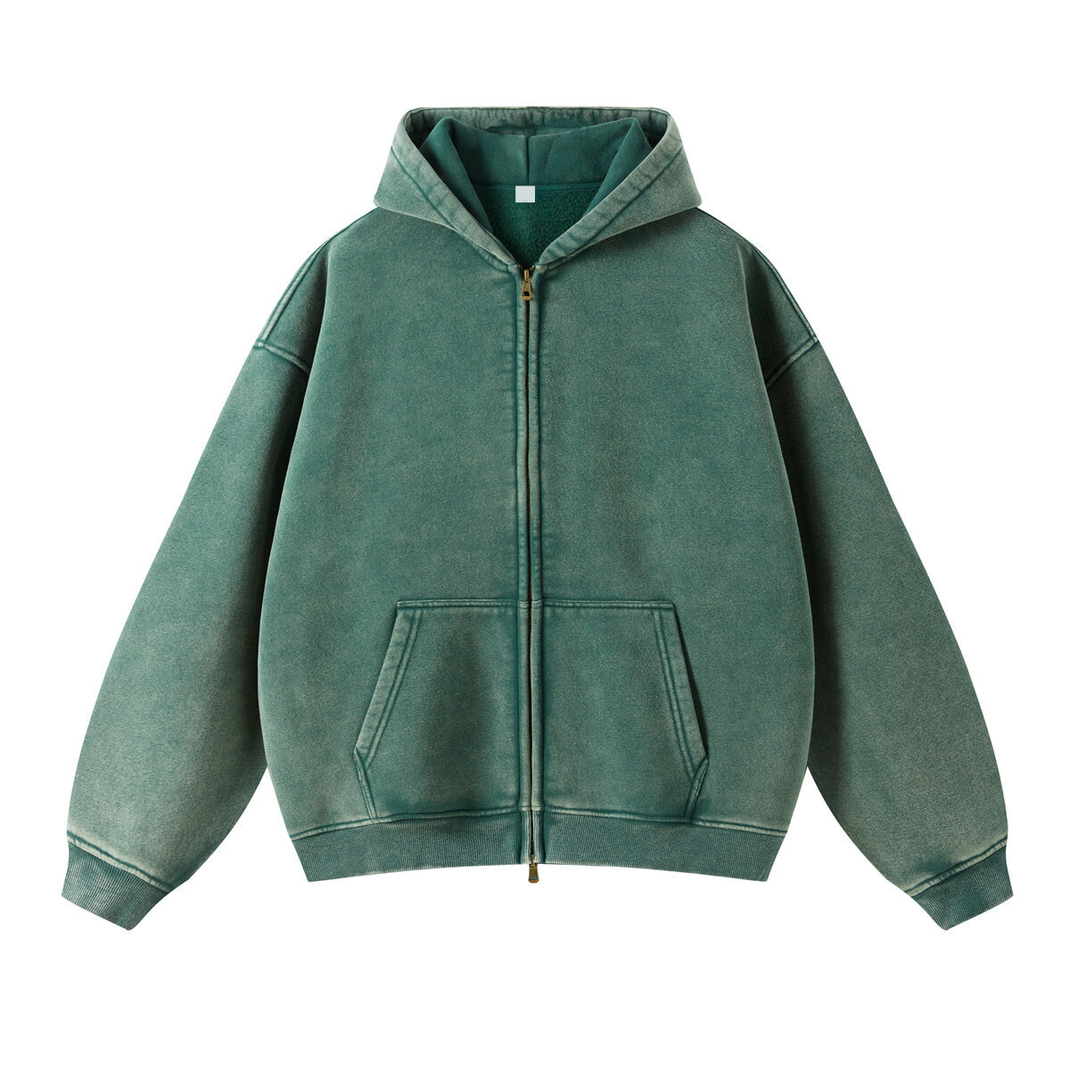 Revelse™ Washed Oversized Retro Zip-Up Hoodie