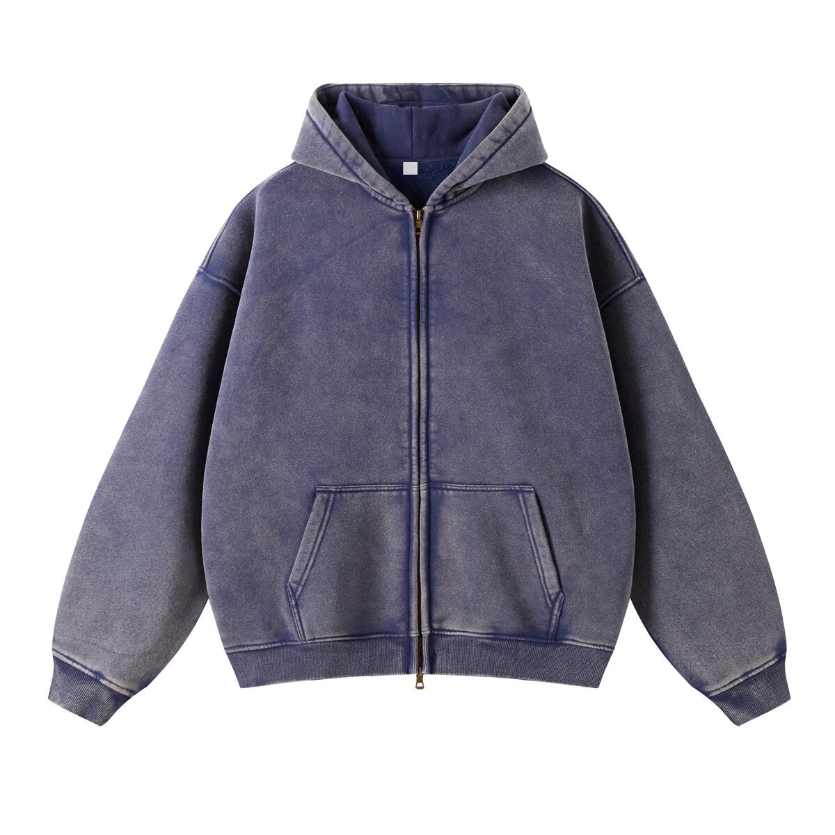 Revelse™ Washed Oversized Retro Zip-Up Hoodie