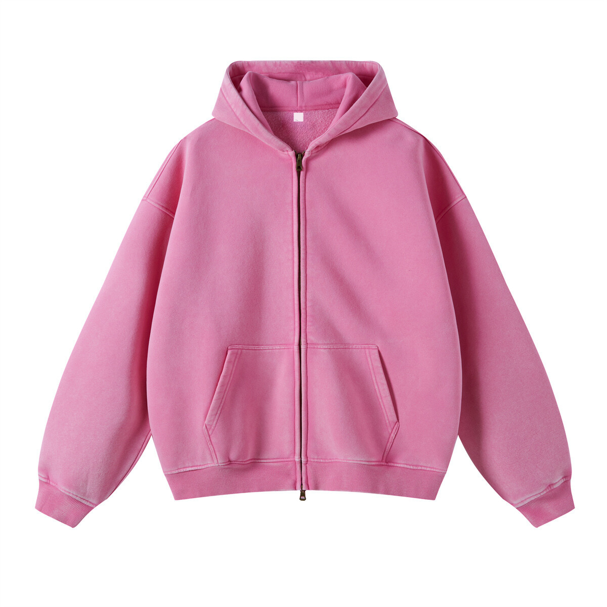 Revelse™ Washed Oversized Retro Zip-Up Hoodie