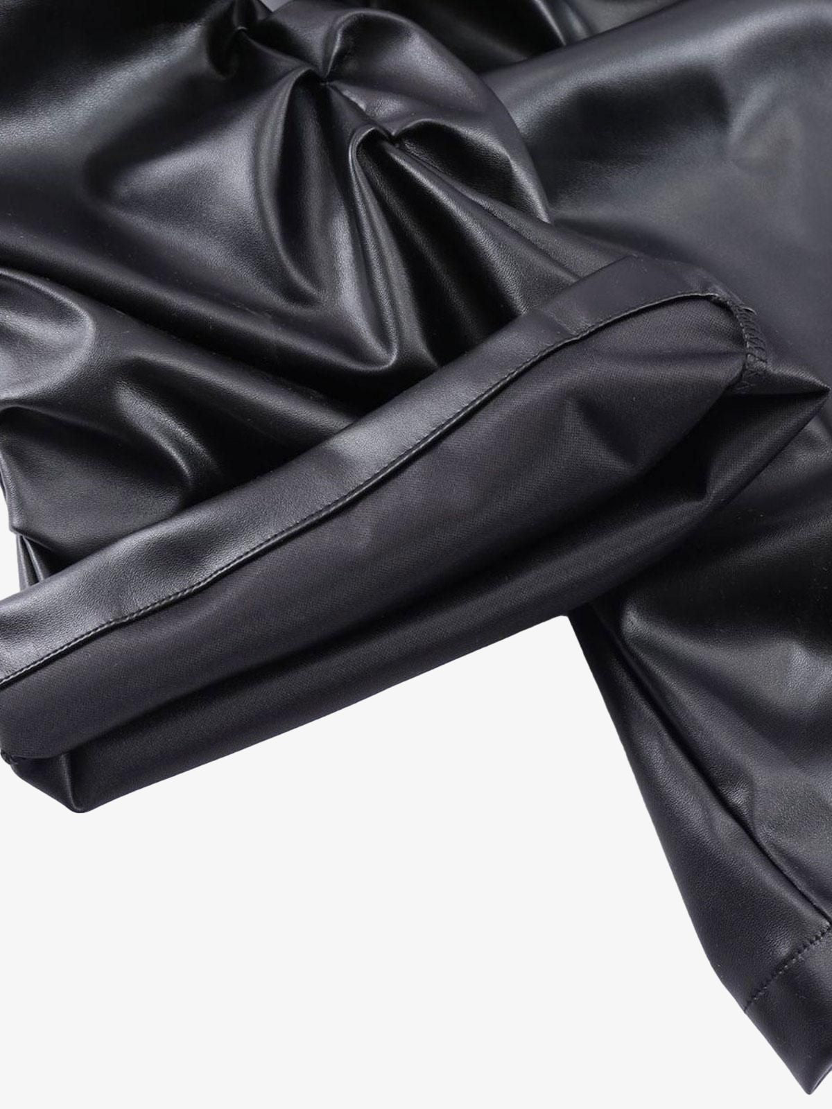 Revelse™ Punk Style Pleated Faux Leather Pants