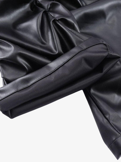 Revelse™ Punk Style Pleated Faux Leather Pants