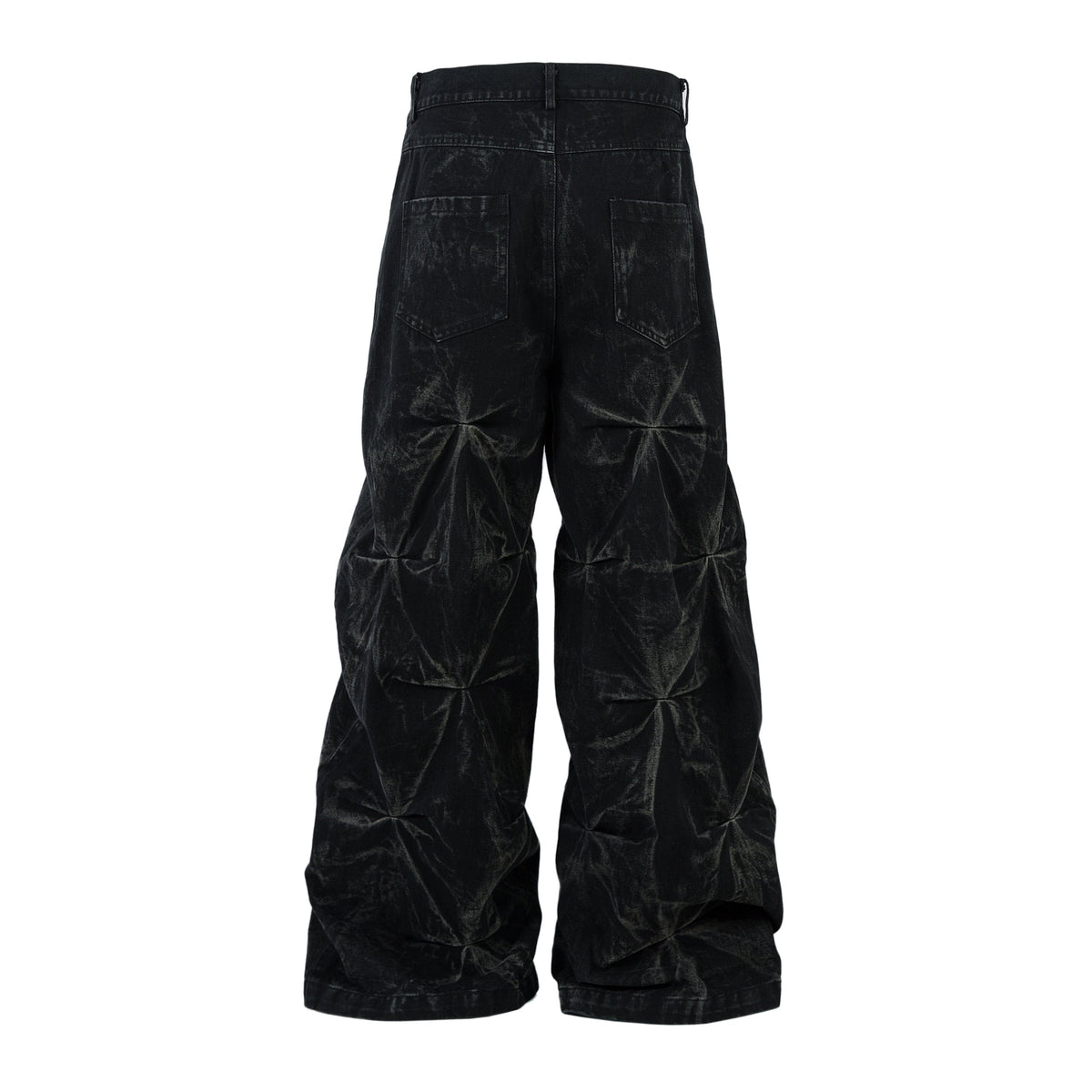 Revelse™ Washed Distressed Pleated Baggy Jeans