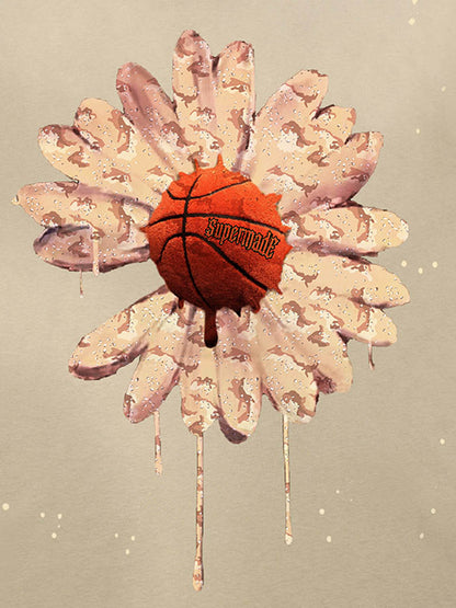 Revelse™ Floral Ink Splatter Graphic Basketball T-Shirt