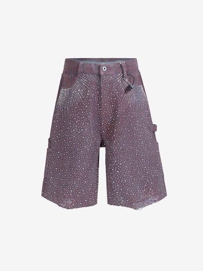 Revelse™ Gradient Rhinestone Embellished Denim Shorts