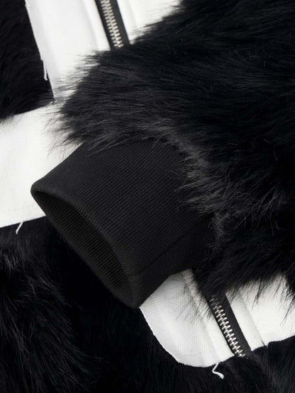 Close-up of the stand-up collar on the camouflage track jacket
