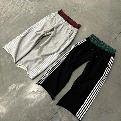 Revelse™ Striped Baggy Fleece Sweatpants