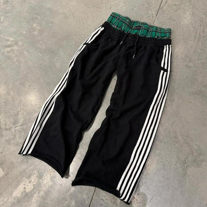 Revelse™ Striped Baggy Fleece Sweatpants