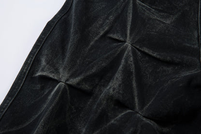 Revelse™ Washed Distressed Pleated Baggy Jeans