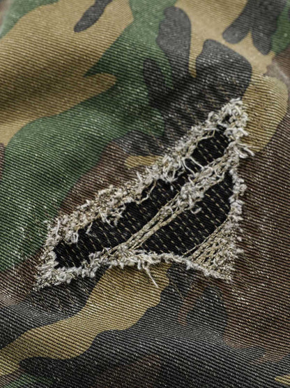Revelse™ Woven Ripped Camouflage Cargo Baggy Pants