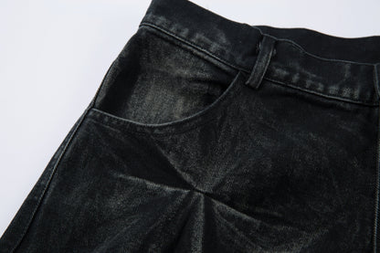 Revelse™ Washed Distressed Pleated Baggy Jeans