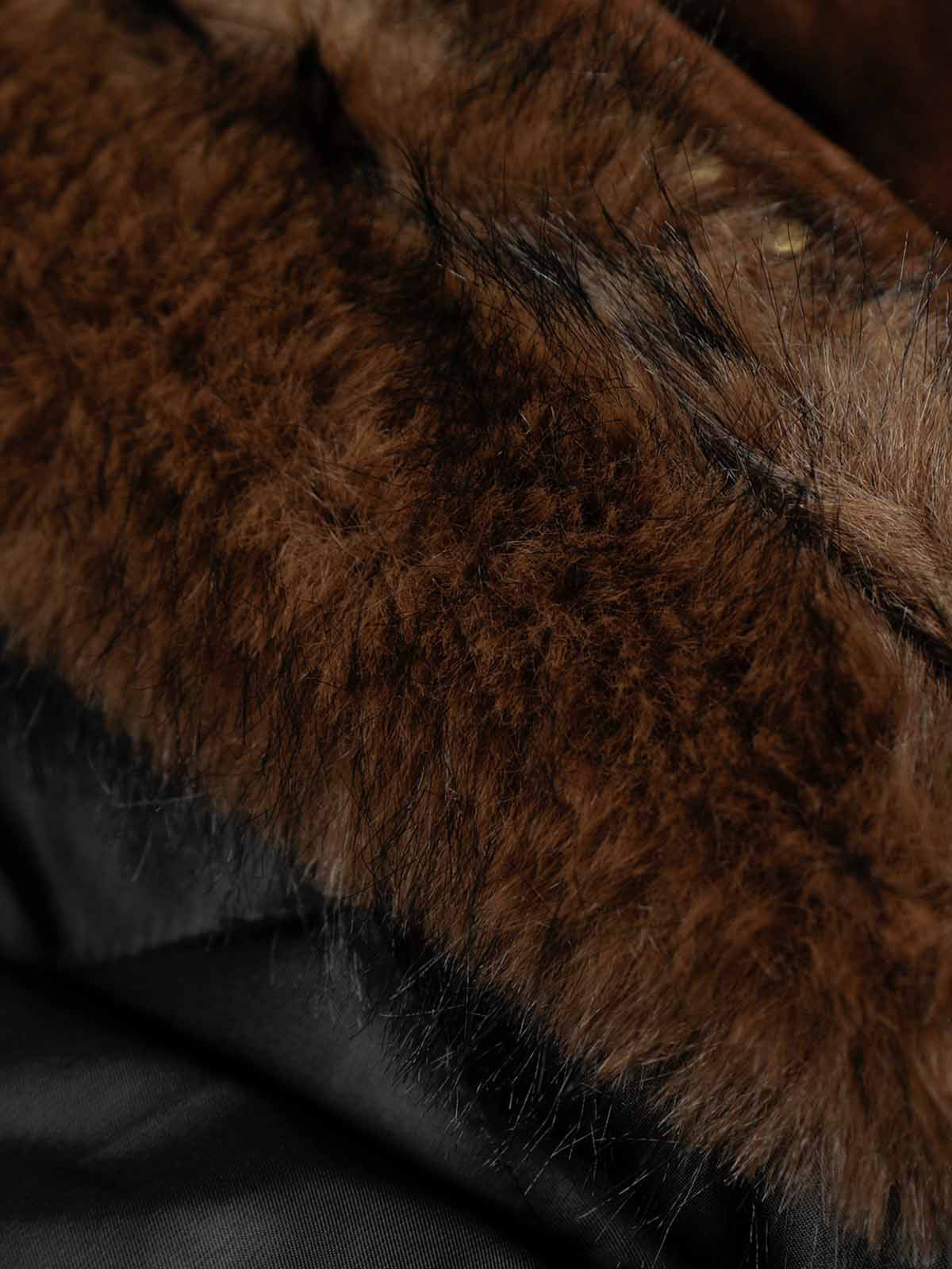 Revelse™ Faux Fur Hooded Suede Bomber Jacket with Metal Clip Streetwear