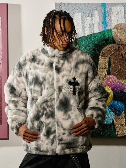 Revelse™ Heavy-Duty Faux Lambswool Tie-Dye Urban Jacket