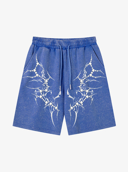 Women's Distressed Rhinestone Cotton Shorts