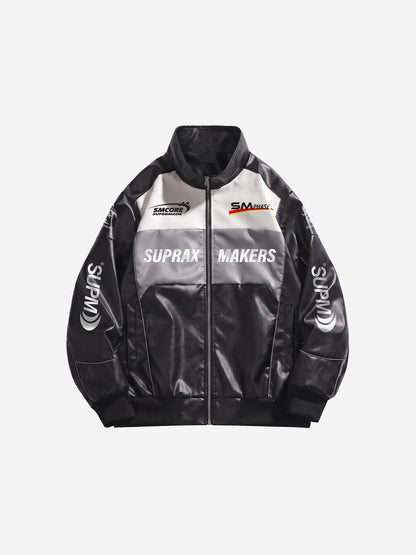 Asymmetric Colour Block Streetwear Jacket