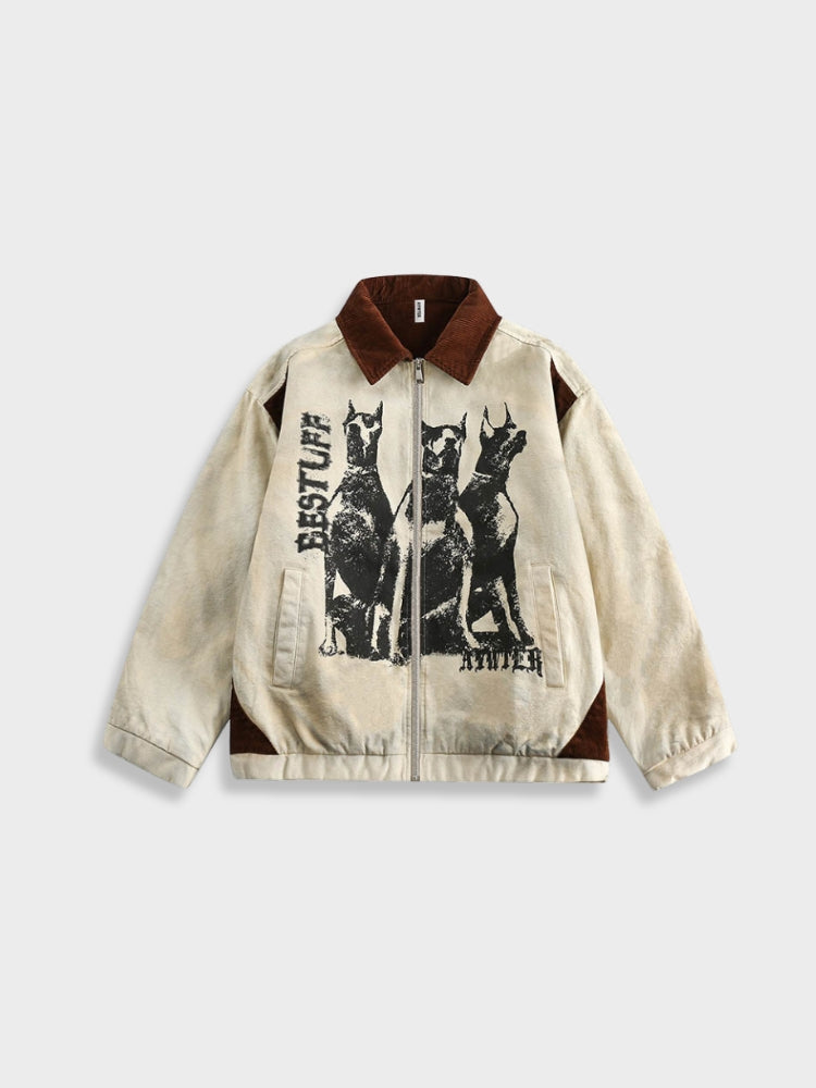 Relaxed Fit Polyester Streetwear Jacket